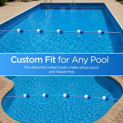 FibroPool floating lane divider in pool showing improved safety and visibility benefit