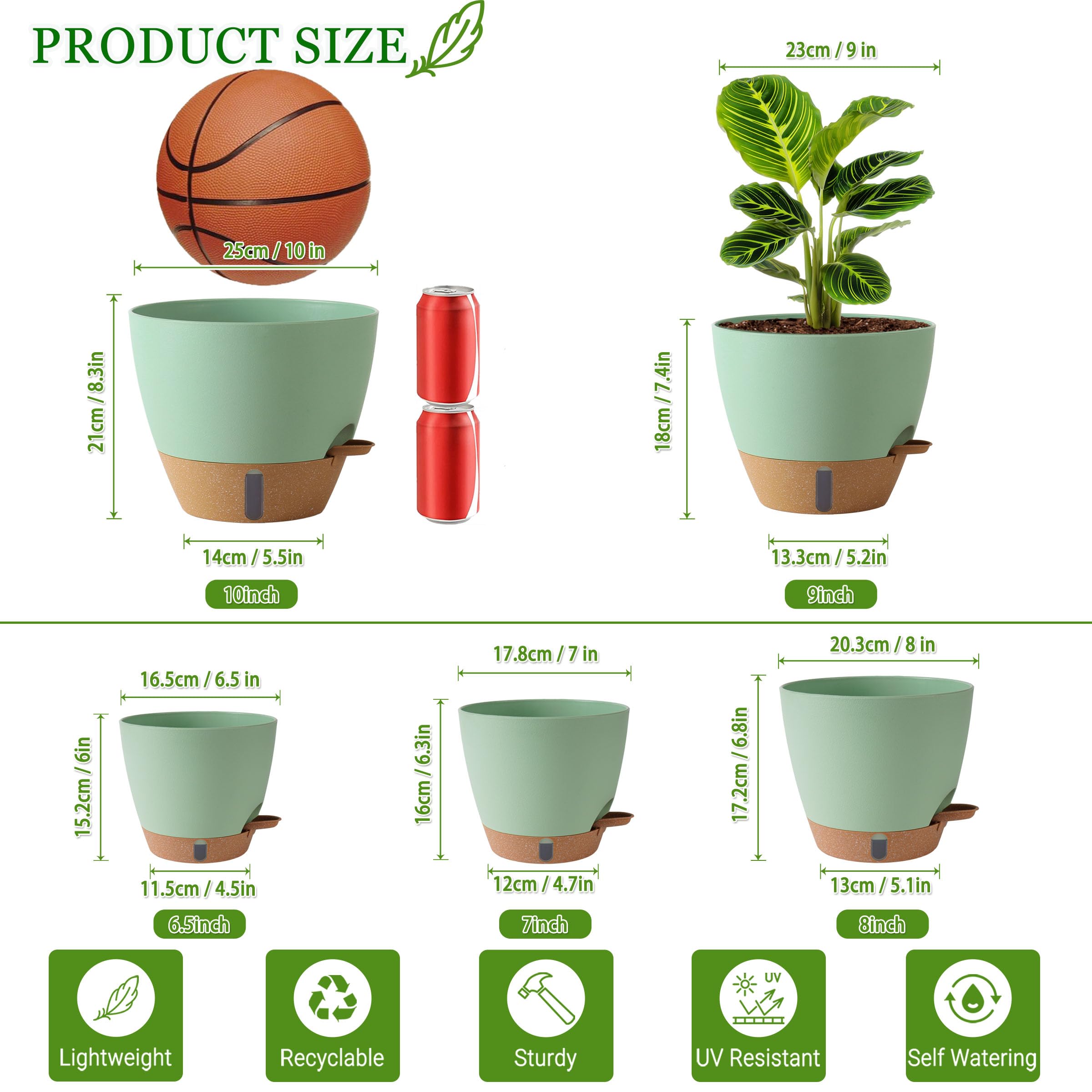 Fielda wick and reservoir detail illustrating reliable self-watering action and convenience