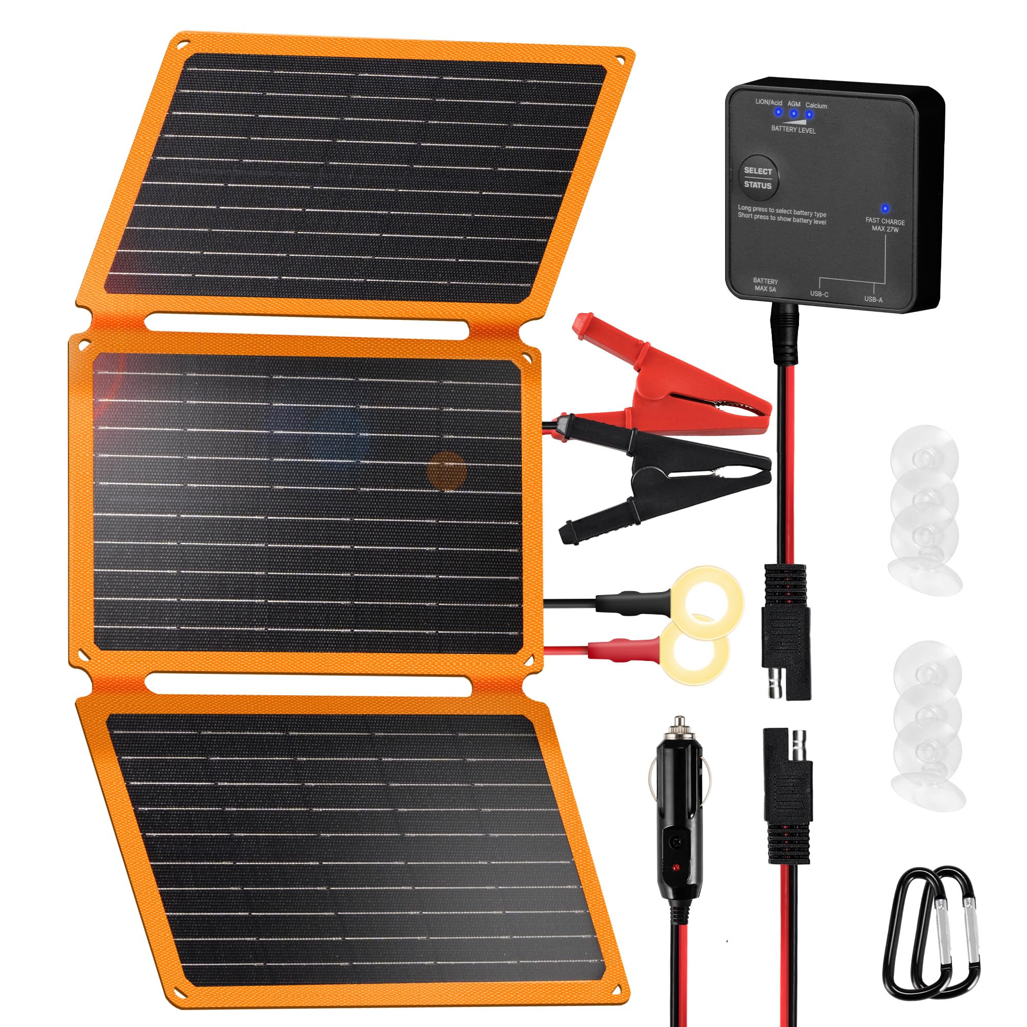 FieryRed folded panel front view showing compact portability and quick setup