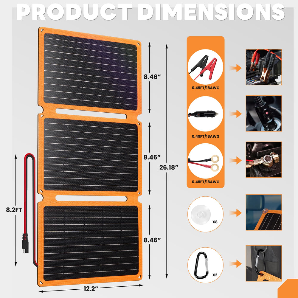 FieryRed panel next to a hand showing compact size and portable convenience