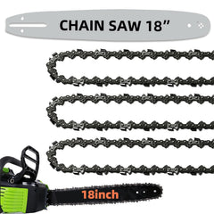 Fifchall 18-inch guide bar front view showing fit and durability benefits