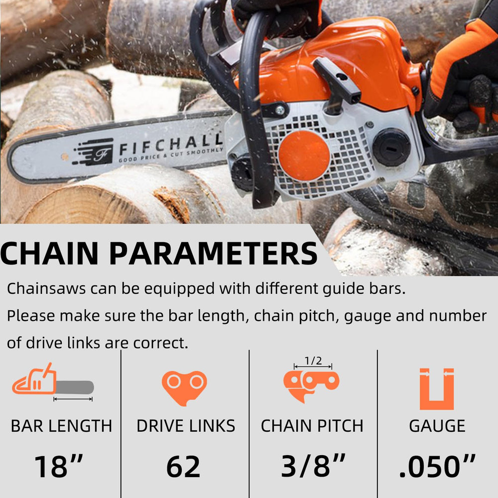 Fifchall chain close-up of cutting teeth for smooth efficient cutting