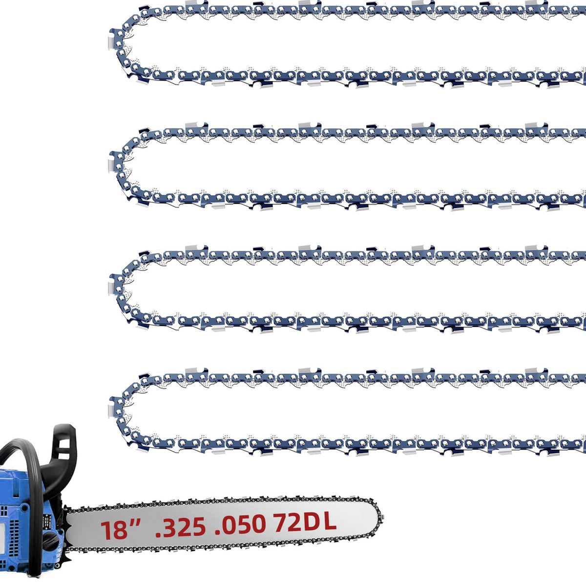 Fifchall front packaging showing 18-inch chains and benefits for quick replacement