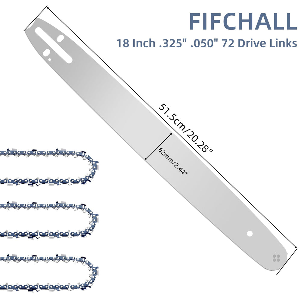 Fifchall kit stacked with three chains and bar for convenient spares and reduced downtime