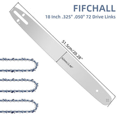 Fifchall kit stacked with three chains and bar for convenient spares and reduced downtime