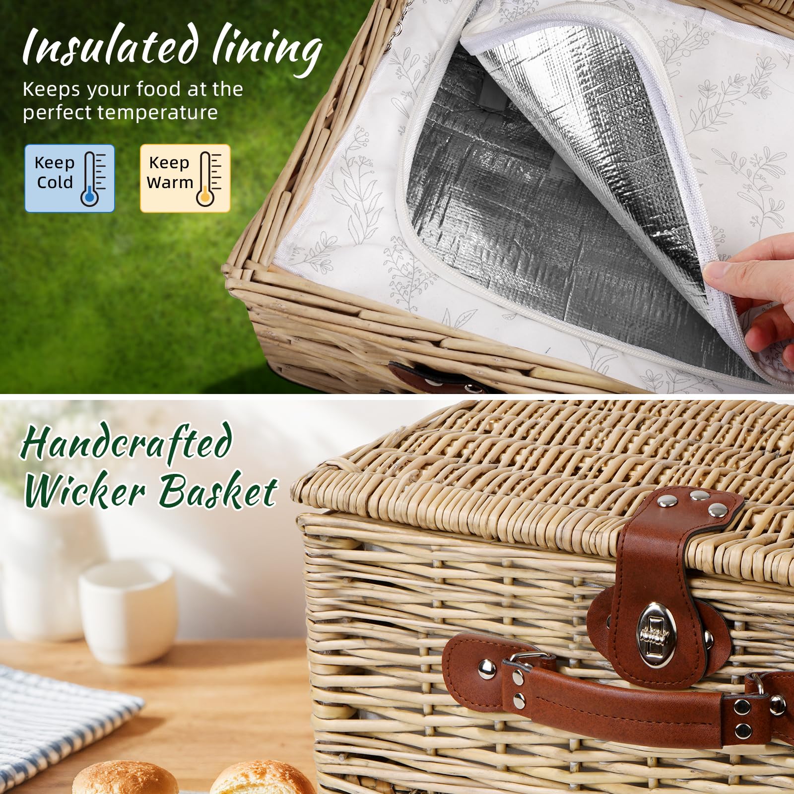 Filano insulated cooler compartment open, keeps food chilled for hours