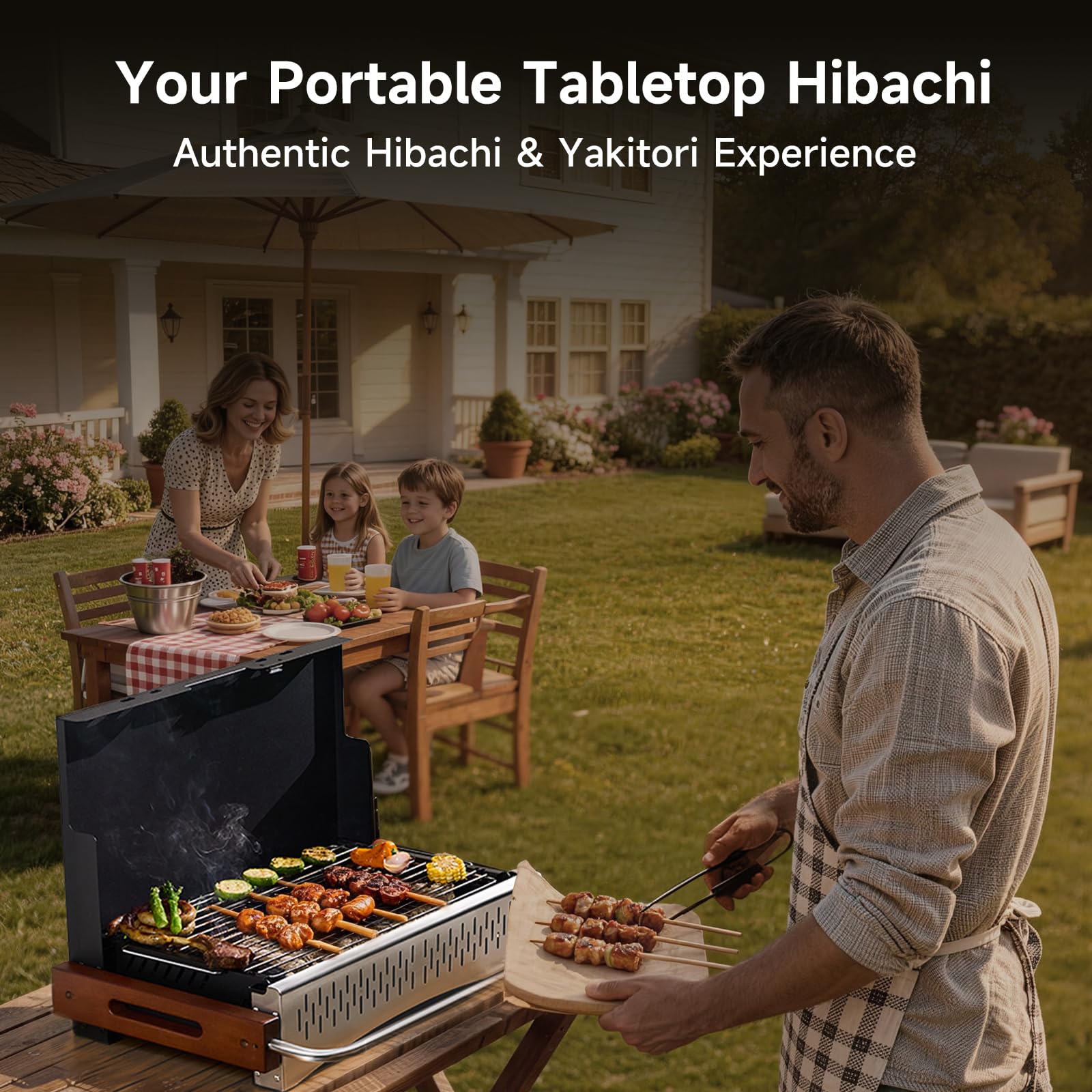 Filbee lifestyle patio barbecue with friends showing small-group entertaining