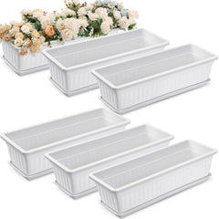 FillTouch front view of six 23-inch planter boxes showcasing uniform design and easy installation