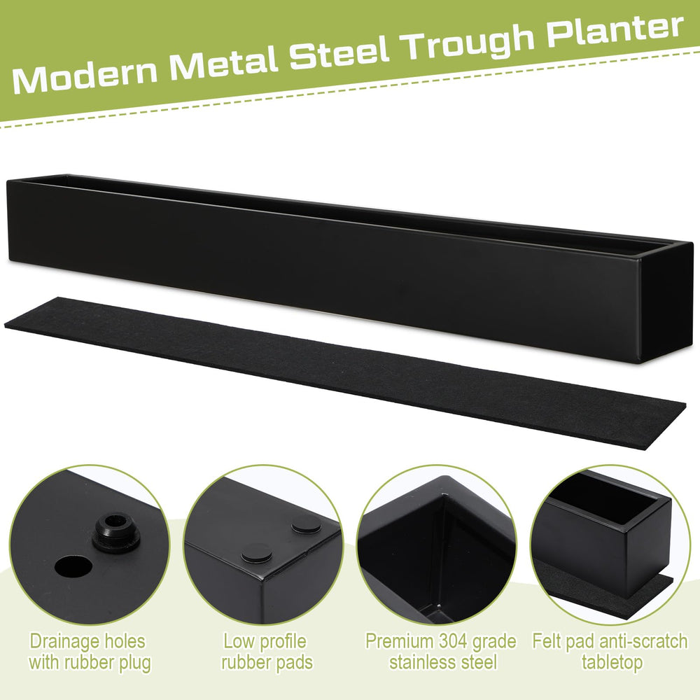 FillTouch planter next to ruler and books showing 32-inch scale and space-saving fit