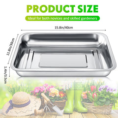 FillTouch seed trays stacked for compact storage highlighting space-saving benefit