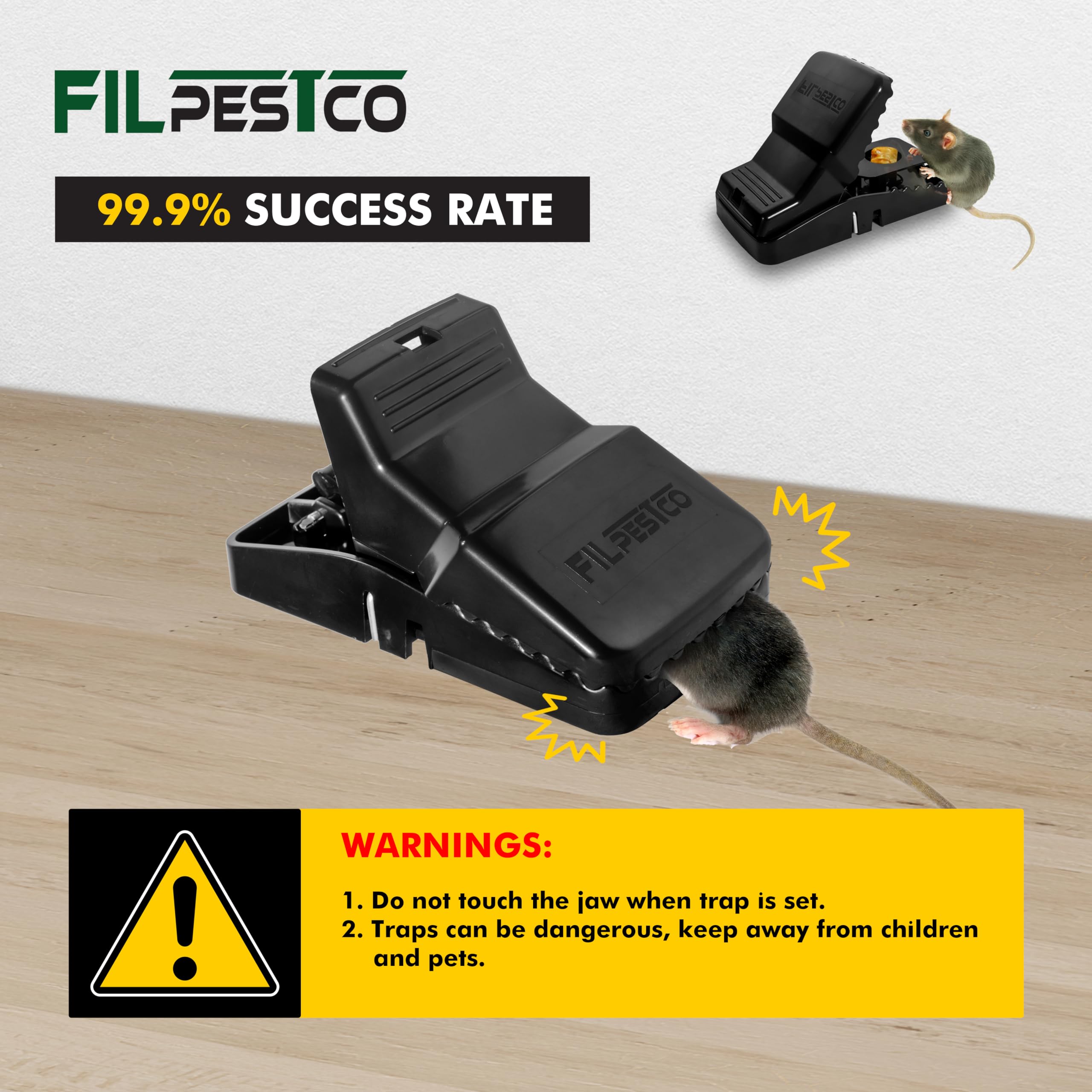 Filpestco traps set in a basement illustrating sheltered outdoor or indoor deployment