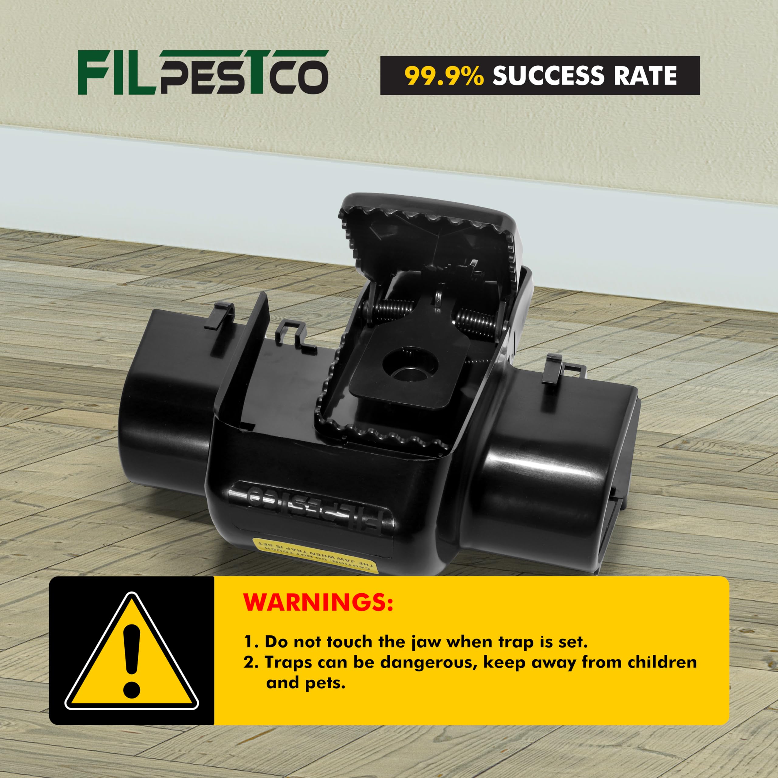 Filpestco traps set in a garage showing professional pest control convenience