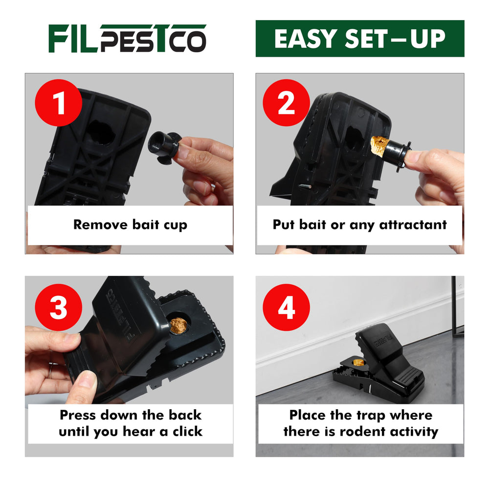 Filpestco trap beside a hand for size comparison offering clear scale reference