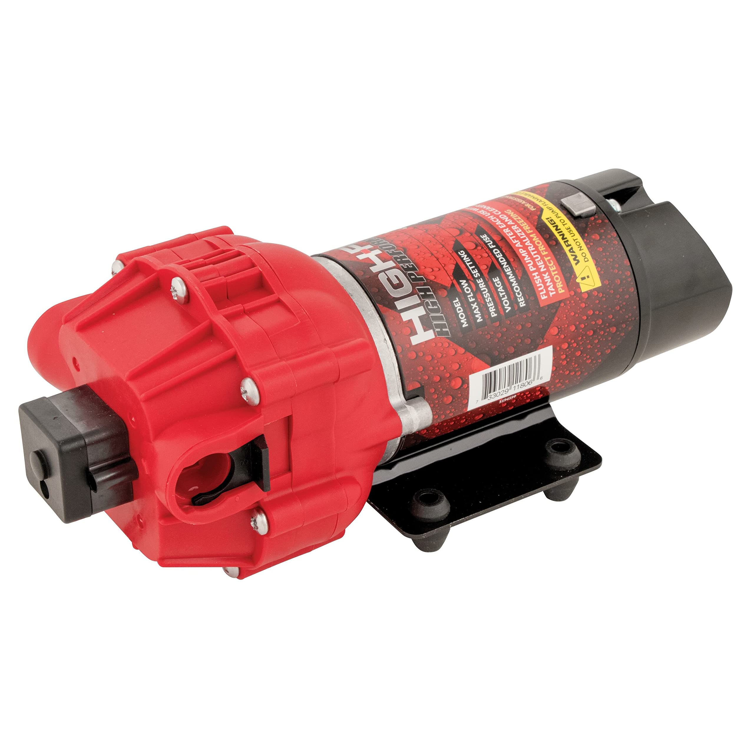 Fimco High Flo pump front view showing ports and rugged casing for dependable performance