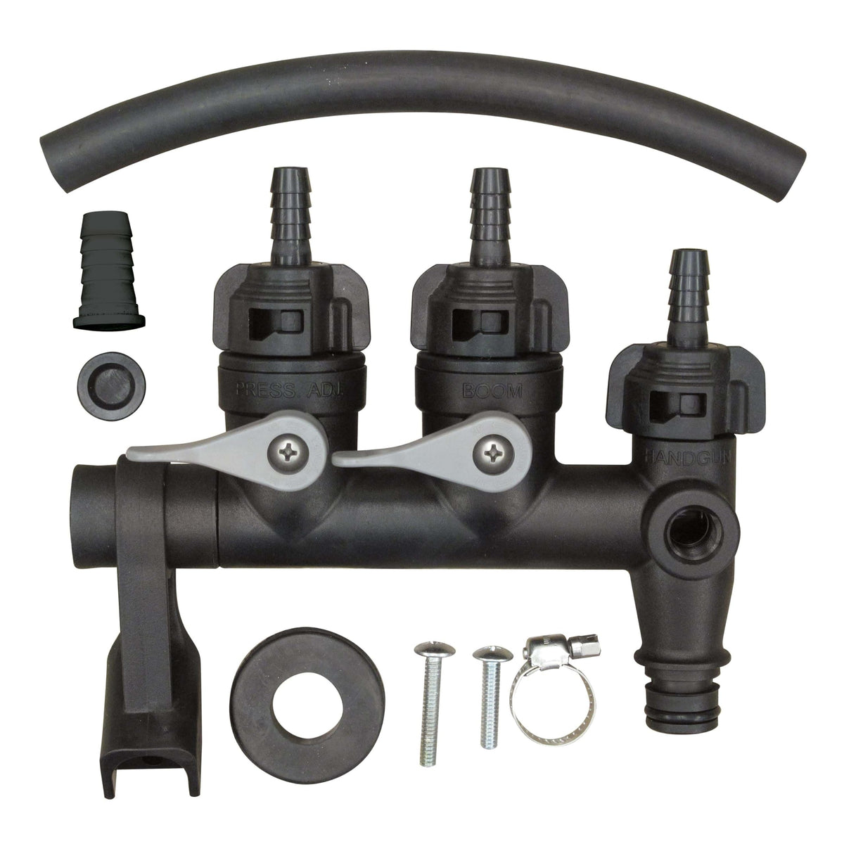 Fimco manifold kit front assembly showing valves and ports for easy control
