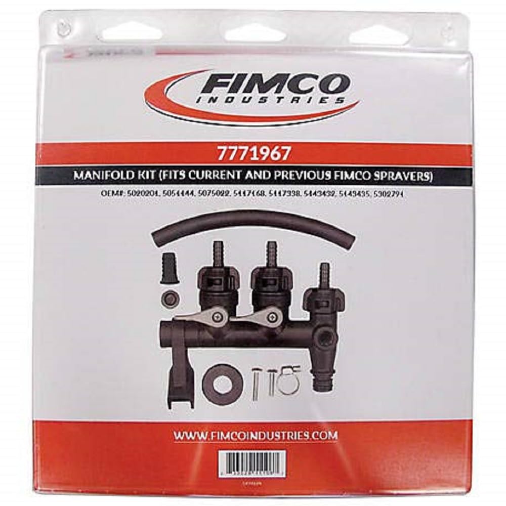 Fimco close-up of return hose and 3/8-inch clamp for secure leak-free connection