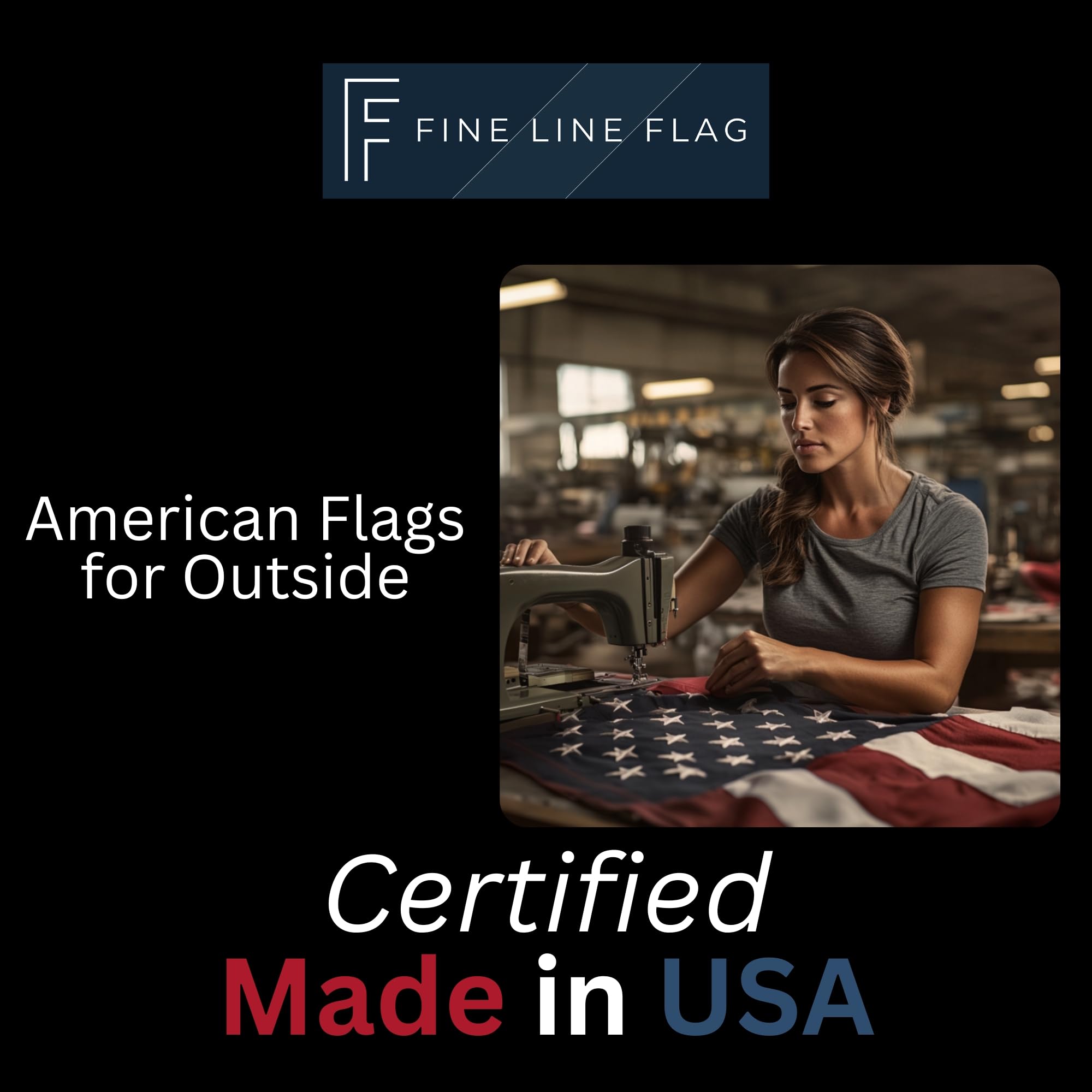 Fine Line Flag instalada en porche mostrando uso cívico y estética