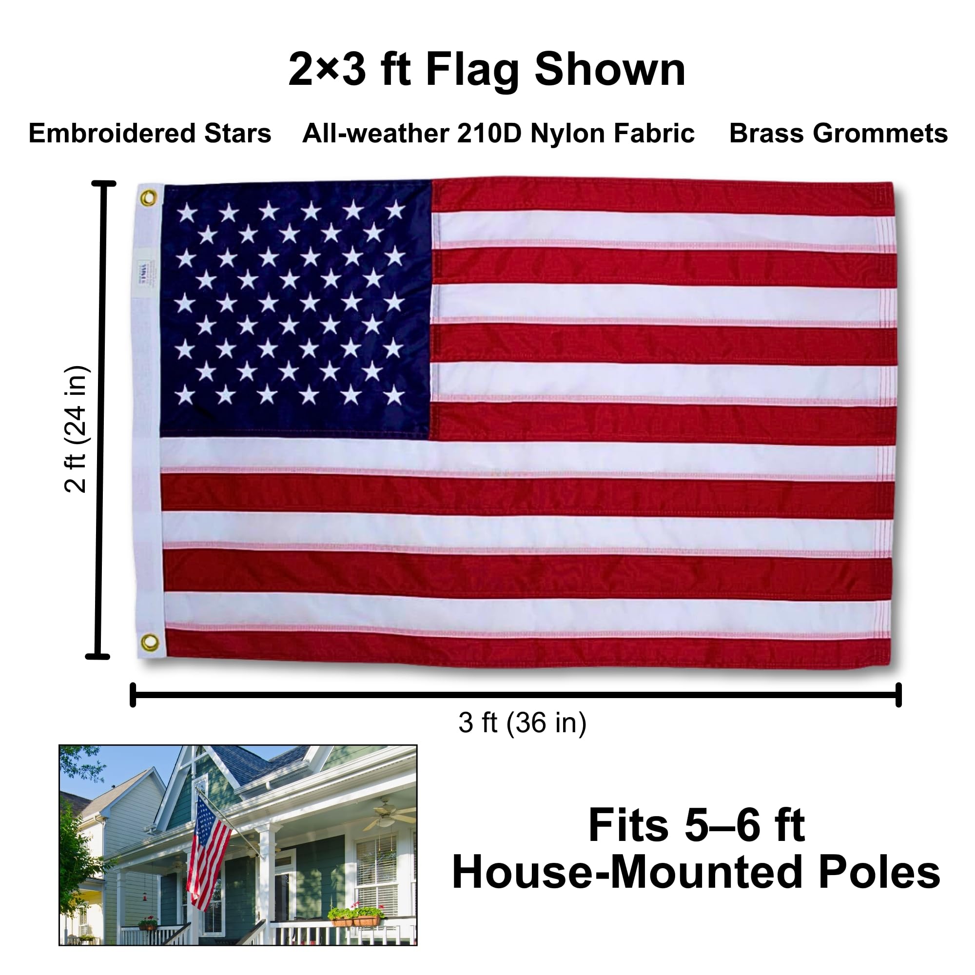 Fine Line Flag thickened header with brass grommets for secure mounting