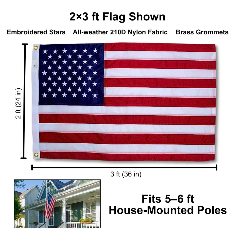 Fine Line Flag thickened header with brass grommets for secure mounting