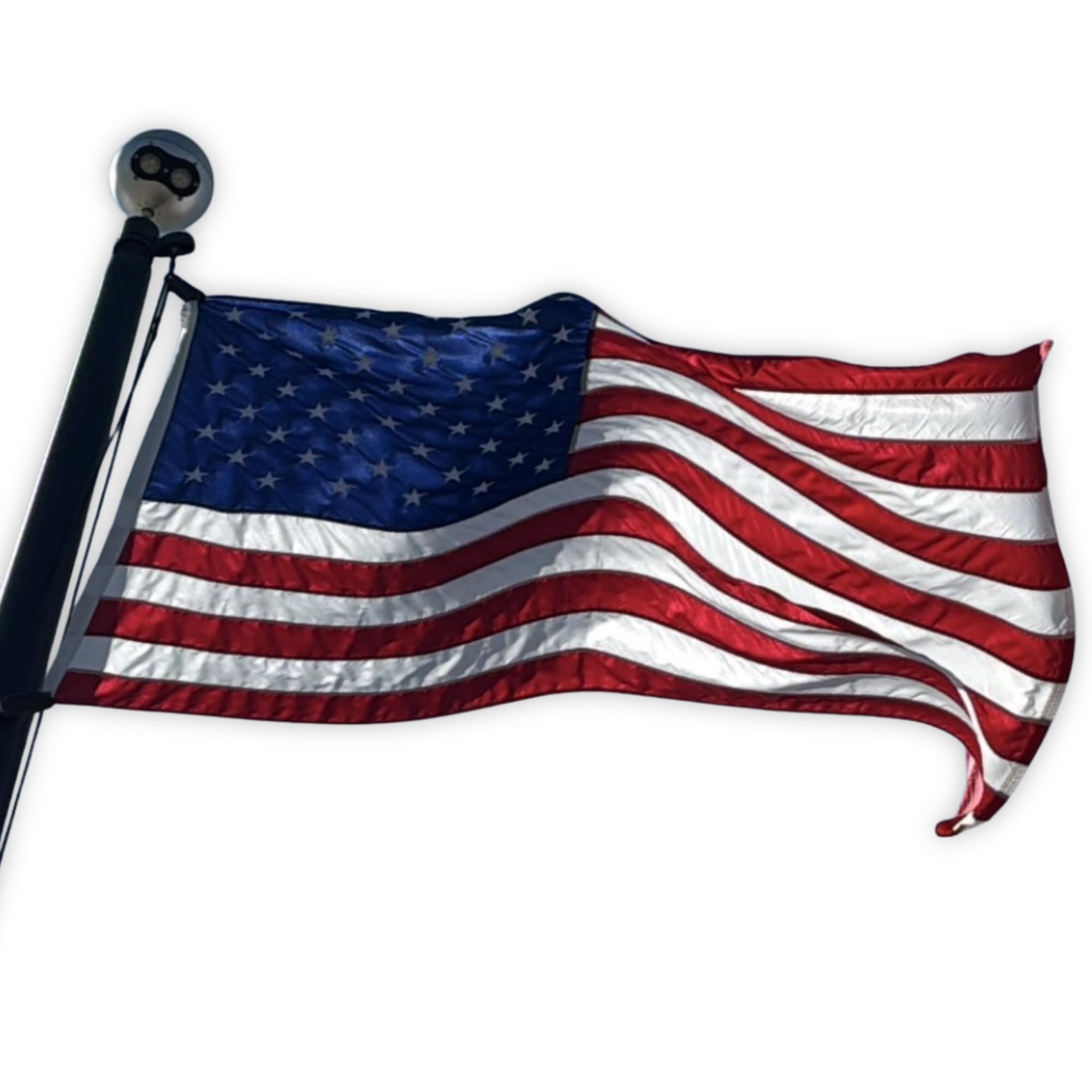 Fine Line Flag vista frontal con colores vivos y aspecto ceremonial