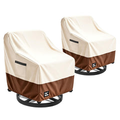 Finiboko front view showing full cover protecting a patio chair, cushions protected