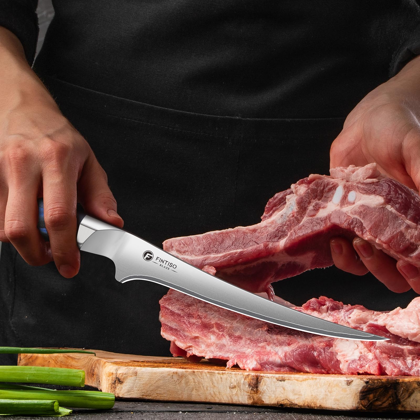 FINTISO knife and box in kitchen setting showing premium presentation and readiness