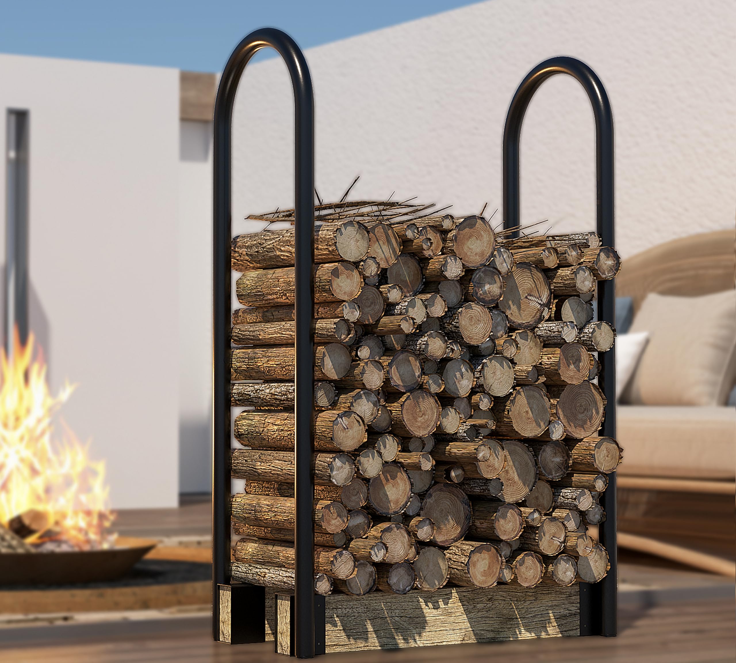 Fire Beauty elevated base detail keeping logs off ground for better airflow