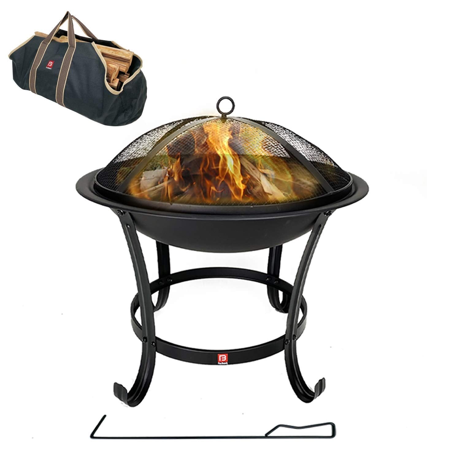 Fire Beauty front view of assembled pit showing sturdy bowl and legs for reliable gatherings