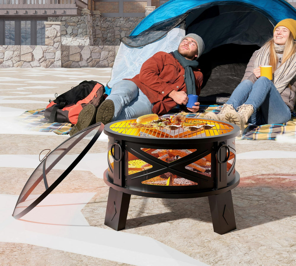 Fire Beauty front view showing durable bowl and grill for reliable outdoor fires