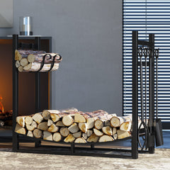 Fire Beauty kindling shelf detail showing separated storage for quick fire starting