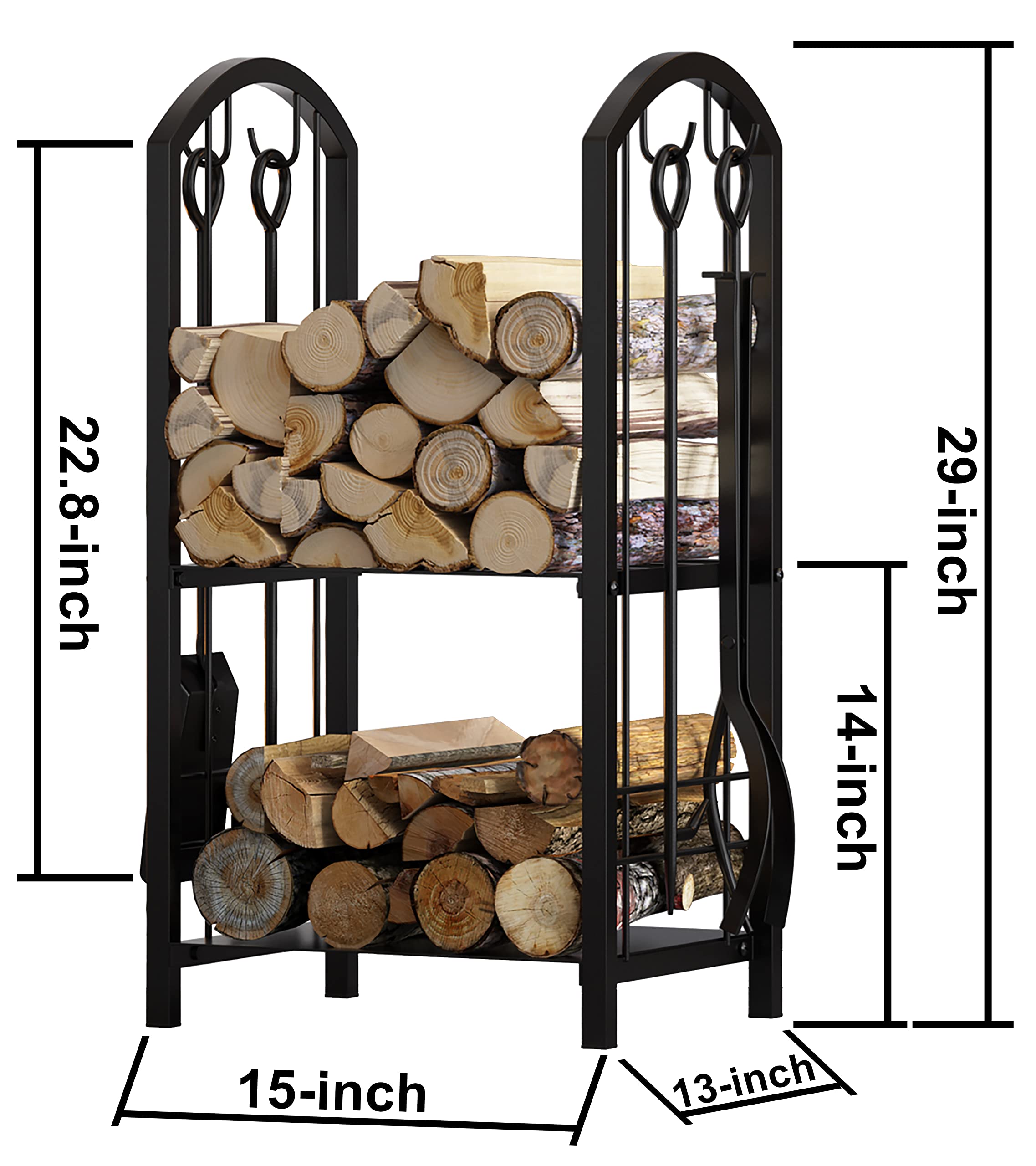 Fire Beauty lifestyle shot beside a hearth demonstrating tidy storage and style