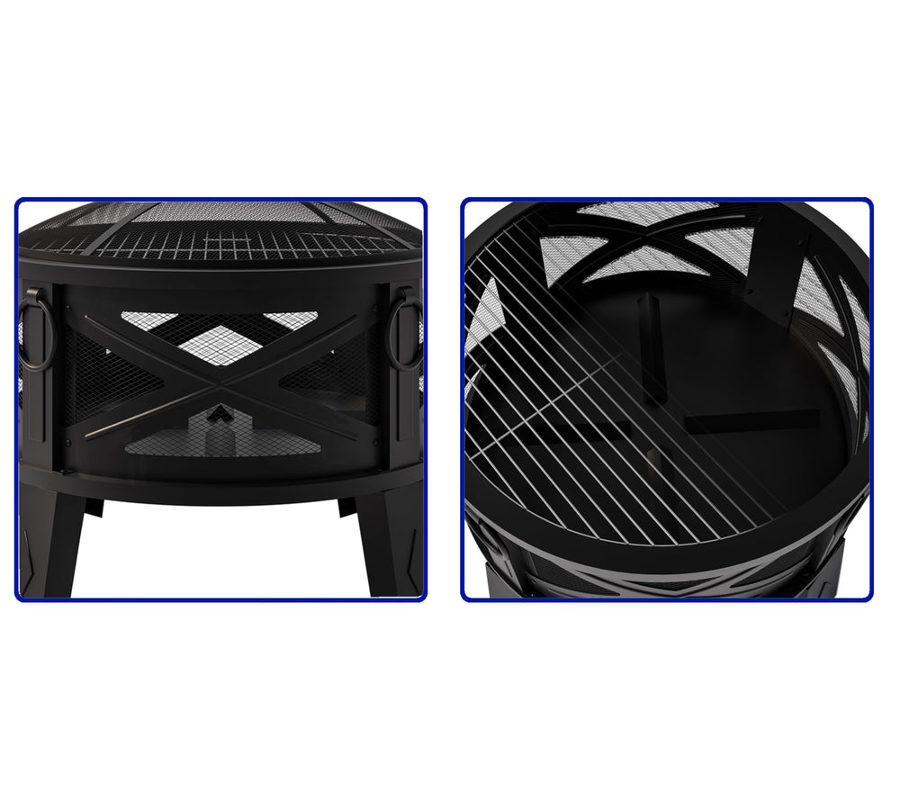 Fire Beauty side vent showing 360° airflow boosting cleaner combustion
