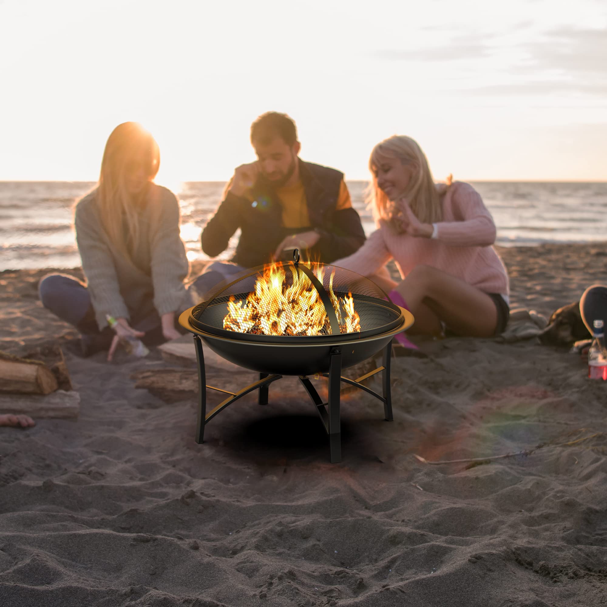 Fire Beauty included poker and accessories for safe fire management
