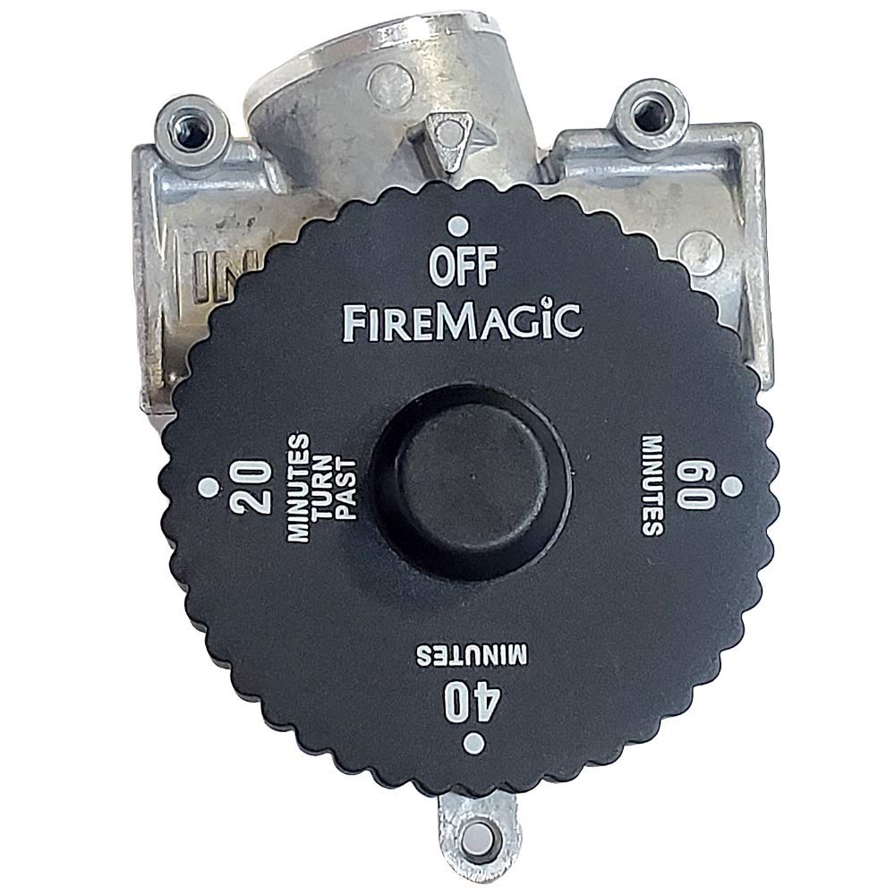 Fire Magic front view of timer valve showing compact safety design and easy install benefit