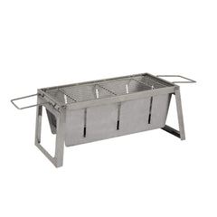 Fire Sense front view showing assembled foldaway grill for quick setup