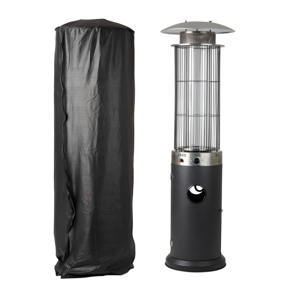 Fire Sense front view covered heater showing full protection and neat fit