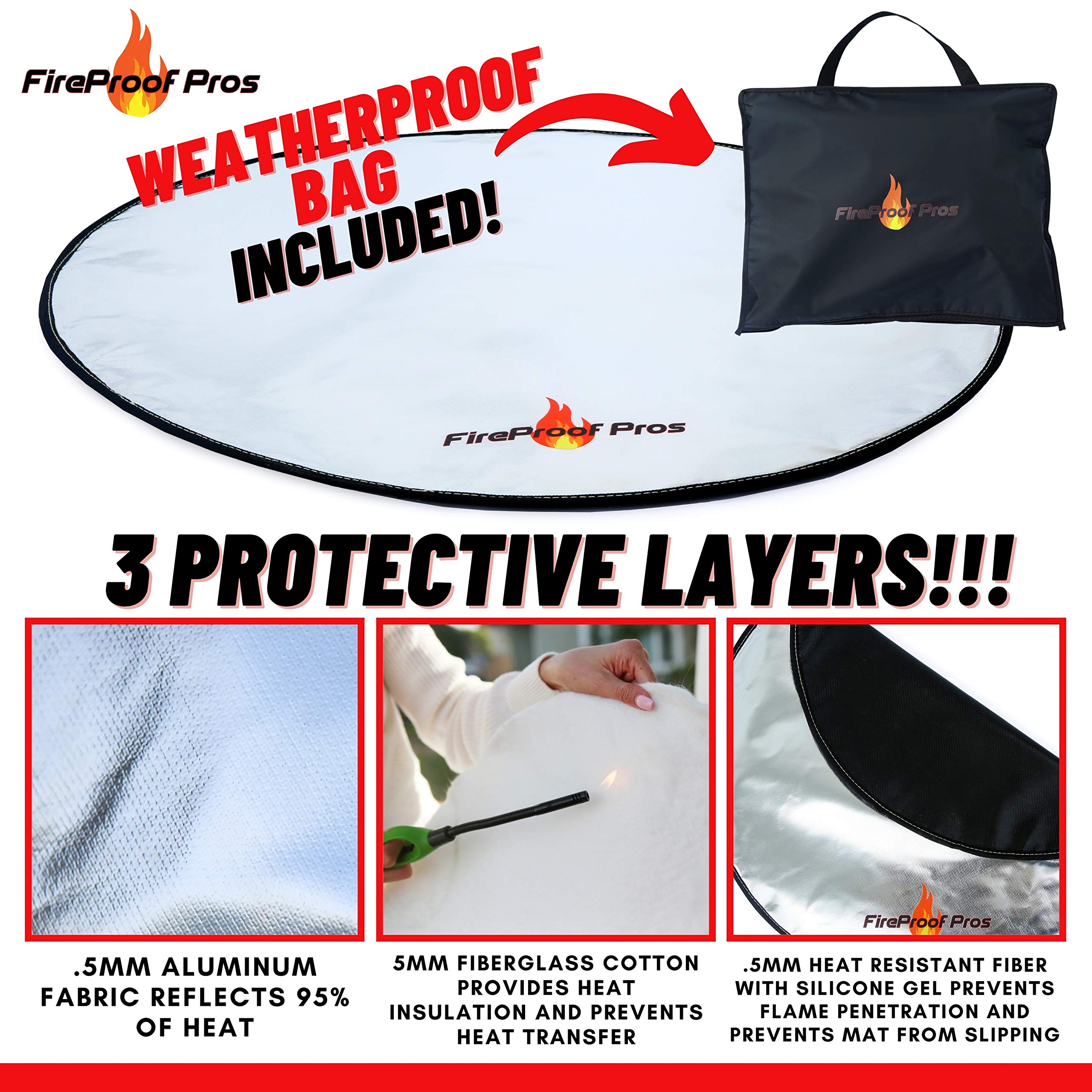 FireProof Pros underside silicone coating, prevents heat transfer to deck