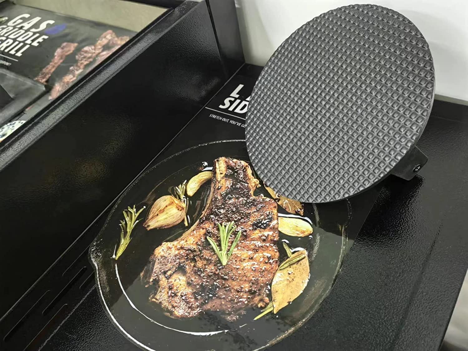 Firsgrill presses on backyard griddle showing reliable restaurant-style performance