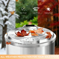 FIRXZYMZ lid seated on Solo Stove Bonfire demonstrating compatibility and stability