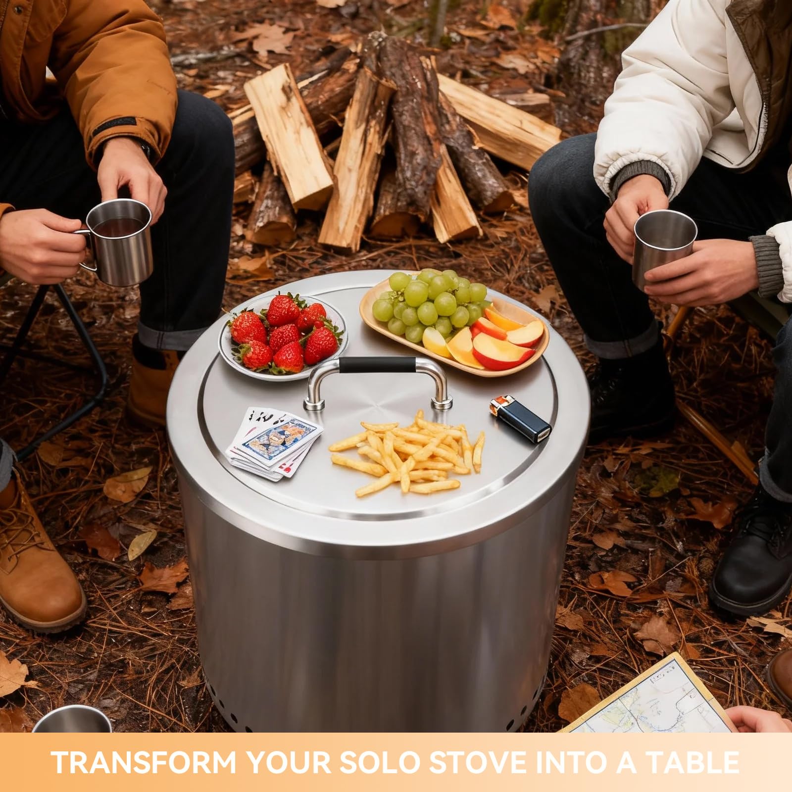 FIRXZYMZ lid shedding rain to protect fire pit bowl from moisture