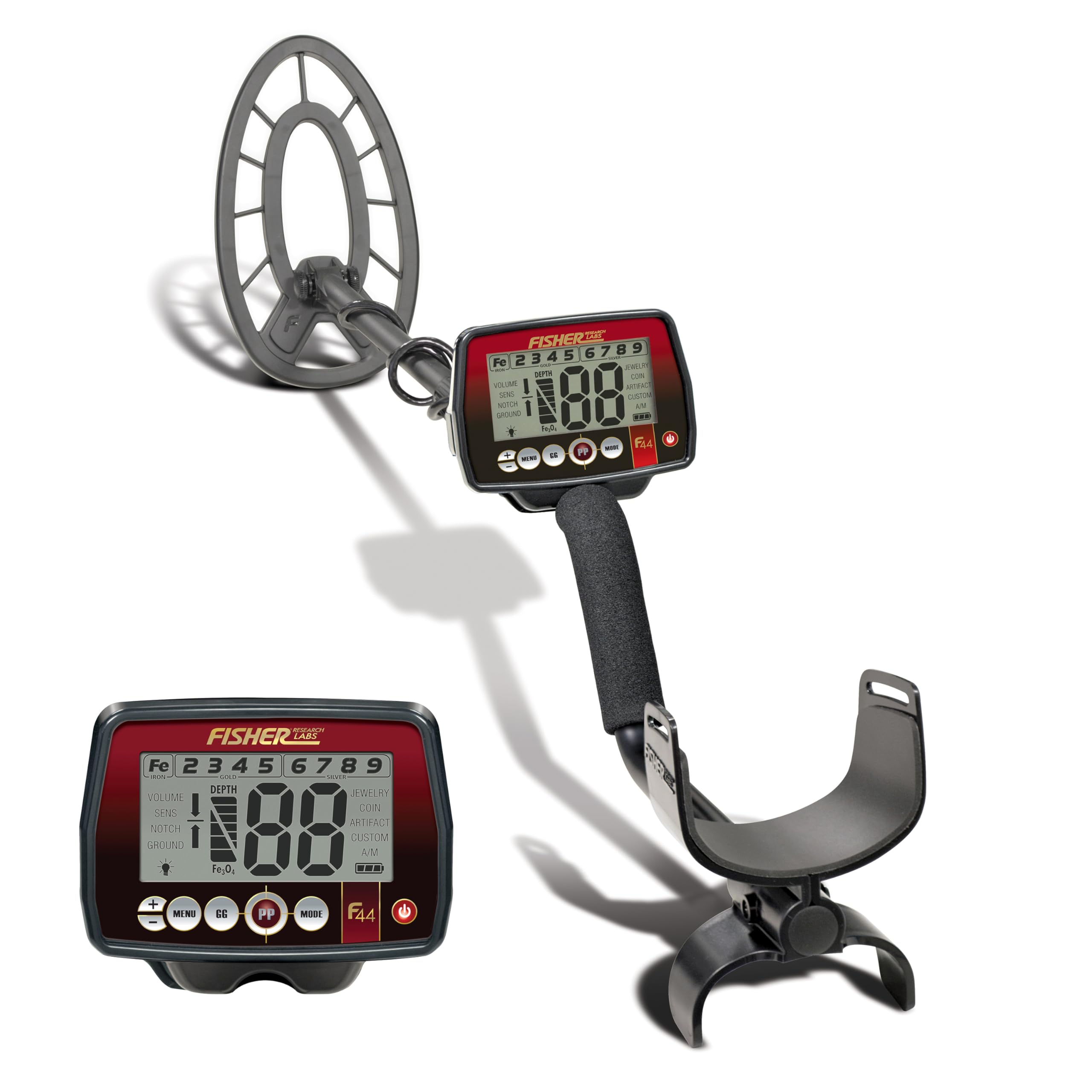 Fisher F44 front view showing controls and large LCD, clear readouts for quick decisions