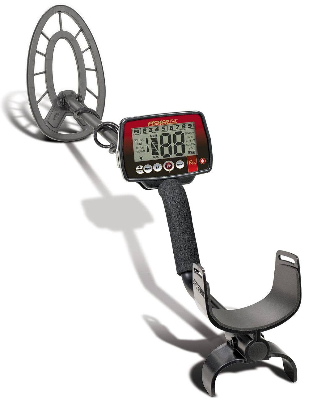 Fisher F44 in use by a detectorist in a field, comfortable handling and accurate detection