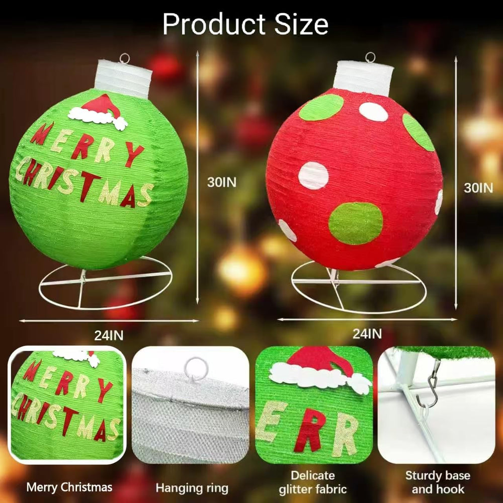 FISHOPE ornaments decorated with adhesive "MERRY CHRISTMAS" letters for instant personalization