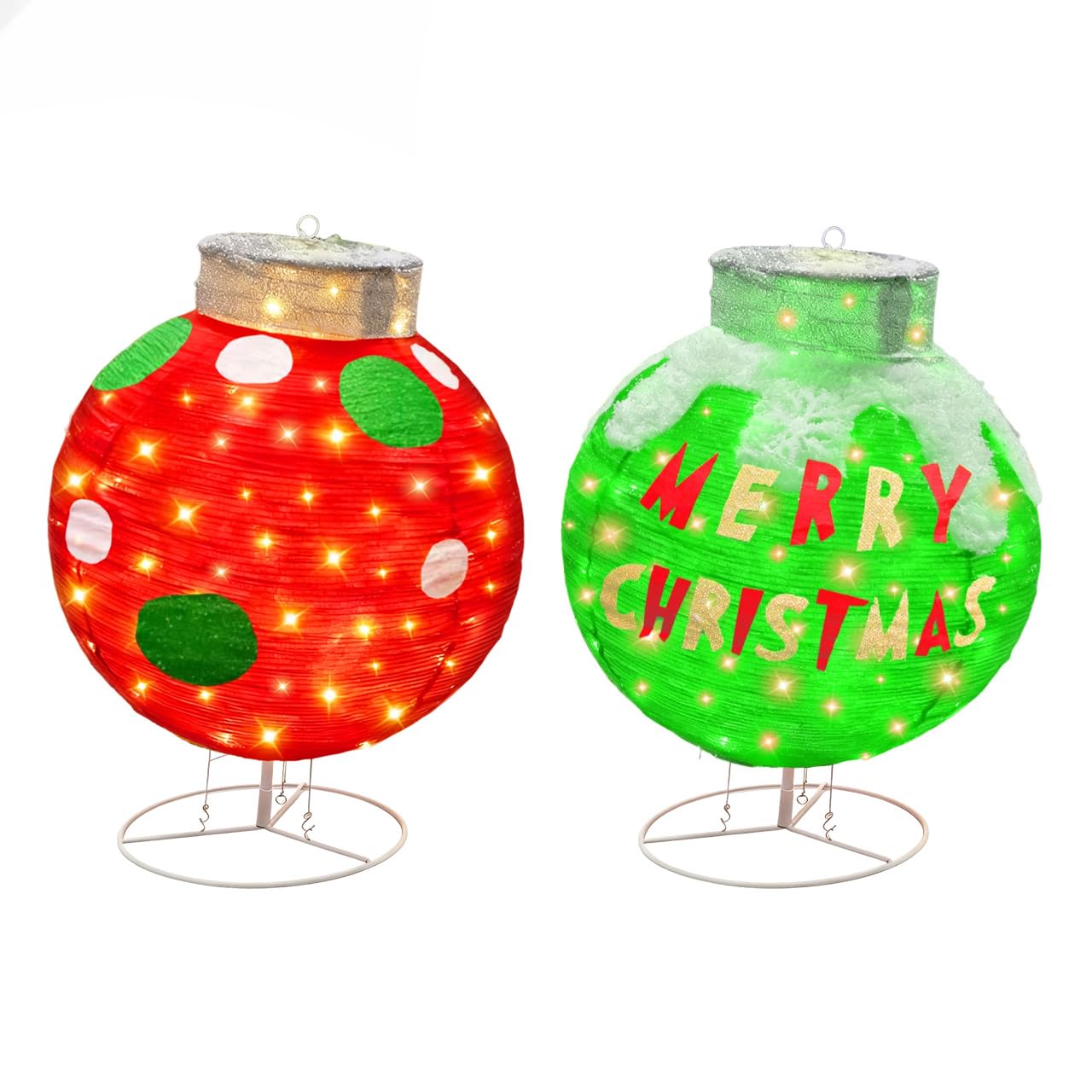 FISHOPE illuminated ornaments in a nighttime yard creating welcoming holiday ambiance