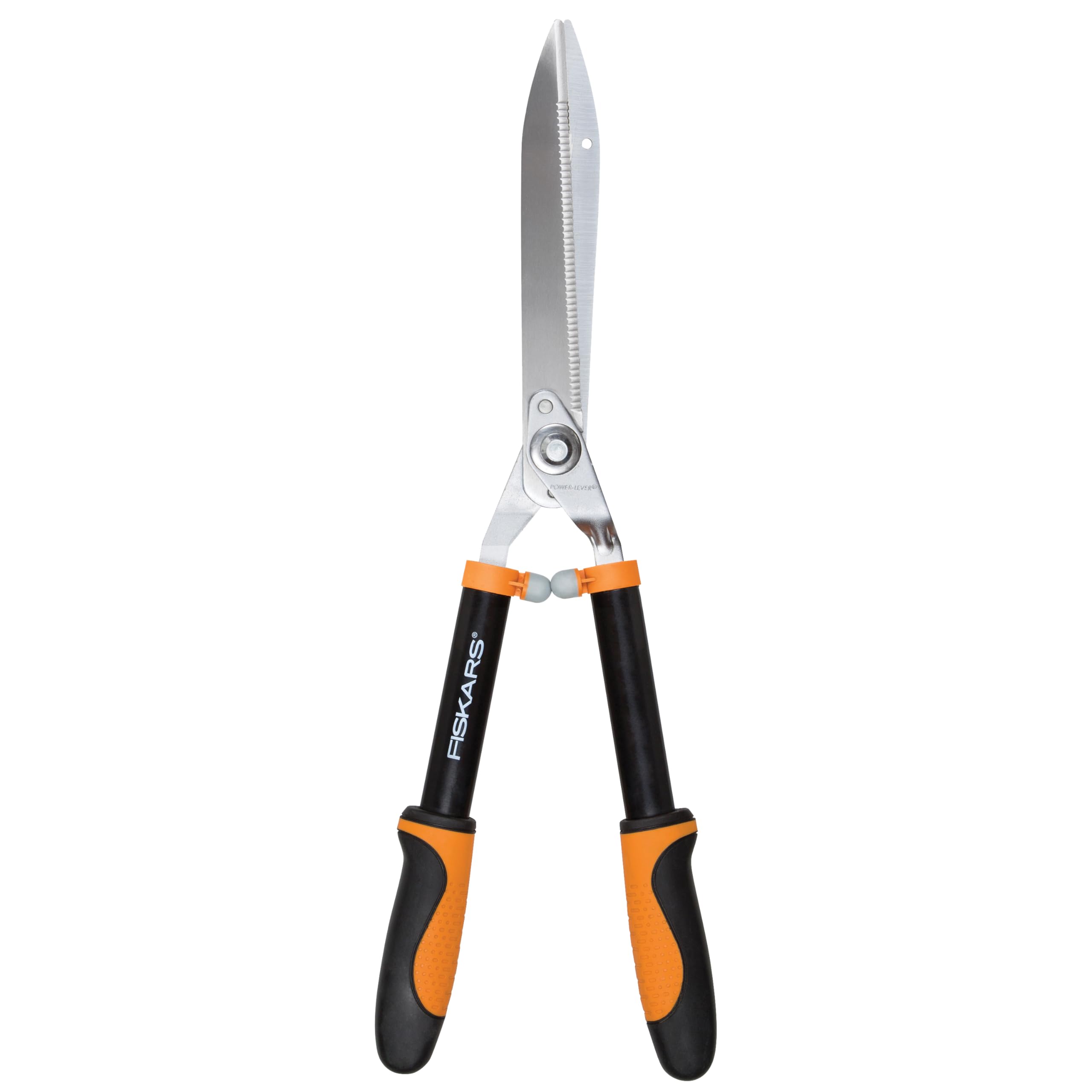 Fiskars 23-inch shears front view showing full length and balance for precise trimming