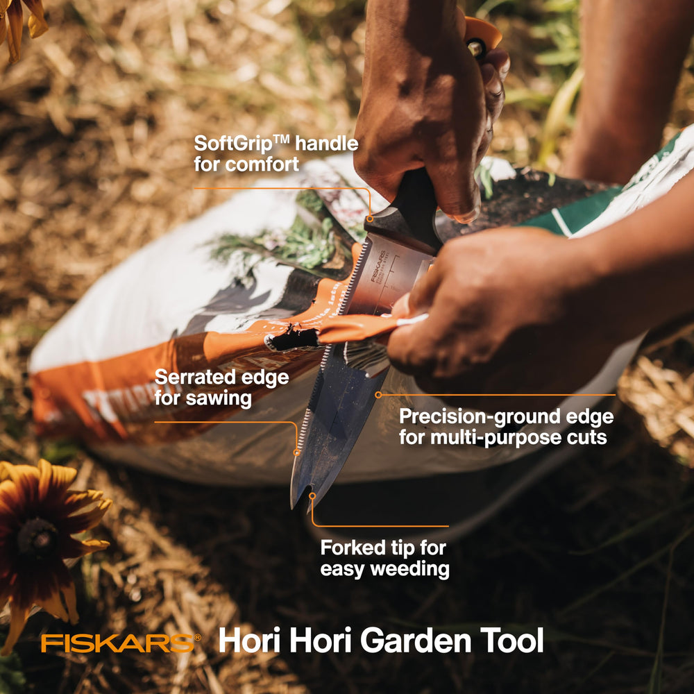 Fiskars close-up of stainless steel blade highlighting corrosion resistance benefit