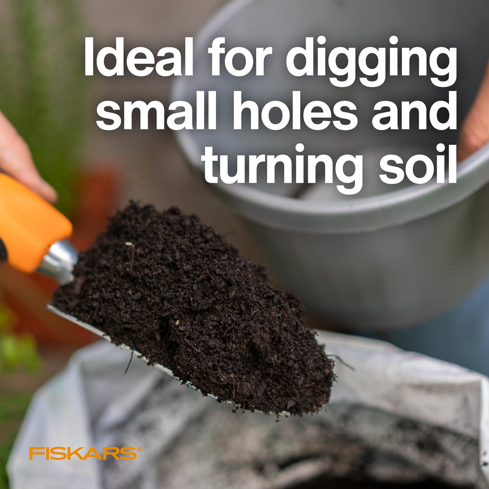 Fiskars ergonomic non-slip handle detail providing comfortable grip and control