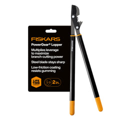 Fiskars front view of 32-inch lopper showing full tool and reach benefit