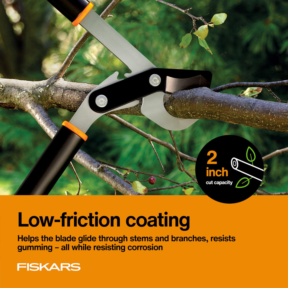 Fiskars ergonomic handle close-up showing comfortable grip and reduced strain
