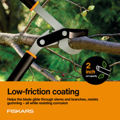 Fiskars ergonomic handle close-up showing comfortable grip and reduced strain